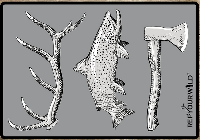 RepYourWater Hunt. Fish. Camp. Sticker - Medium