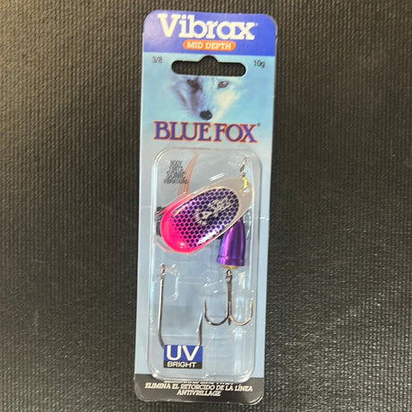 Blue Fox Classic Vibrax Spinner - Purple Scale Pink Tip UV, 3/8oz