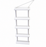 Invincible Marine 5 Step Folding Rope Ladder with molded plastic steps and corrosion-resistant rope for boat boarding.