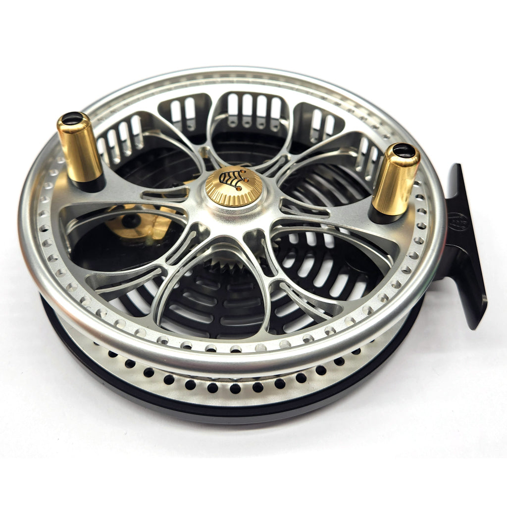 Kingpin Zeppelin Aero 500 Centerpin Reel - Special Edition Black & Silver with Gold Handles