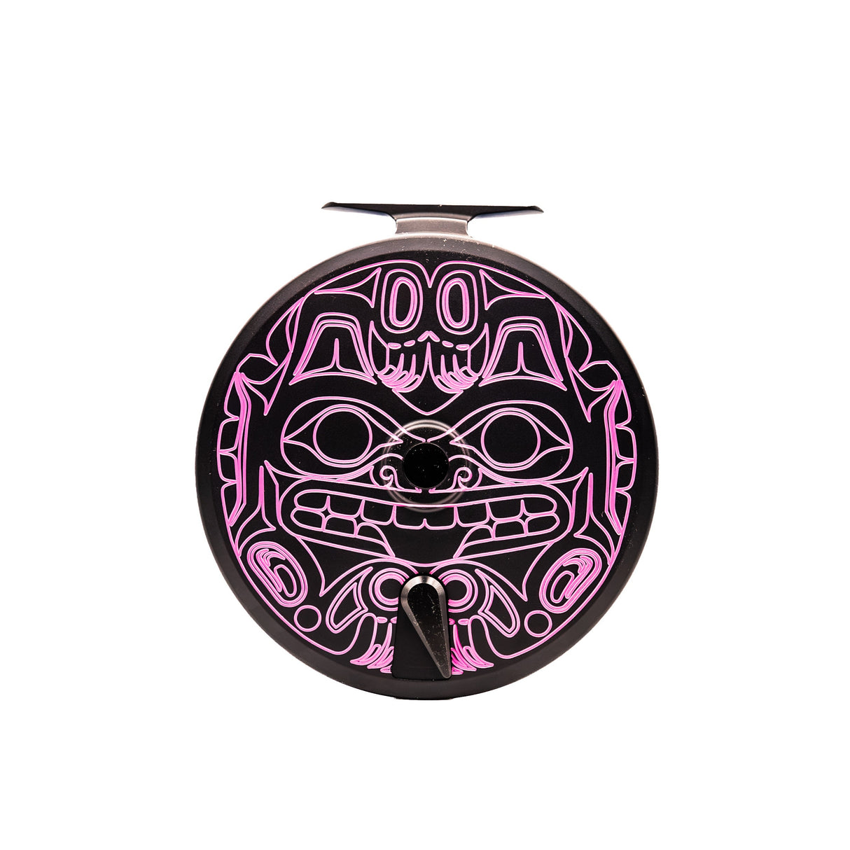 1 OF 1 - Kingpin Zeppelin 500 Bear Face Centerpin Reel - Blue & Pink "Cotton Candy"