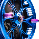 1 OF 1 - Kingpin Zeppelin 500 Bear Face Centerpin Reel - Blue & Pink "Cotton Candy"