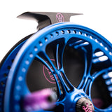 1 OF 1 - Kingpin Zeppelin 500 Bear Face Centerpin Reel - Blue & Pink "Cotton Candy"