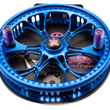 1 OF 1 - Kingpin Zeppelin 500 Bear Face Centerpin Reel - Blue & Pink "Cotton Candy"