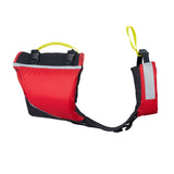 Rear view of the Mustang Foam Dog Life Vest featuring breathable mesh back, adjustable straps and reflective safety panels.