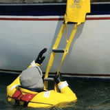 Plastimo Safety Ladder deployed alongside a boat, providing safe emergency reboarding from the water.