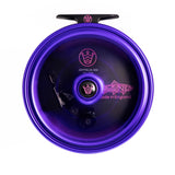 Kingpin Zeppelin 500 Bear Face Centerpin Reel - Purple & Black with CottonCandy handle