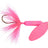 Pink fishing lure with a white background