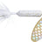 Fishing lure with white and gold details on a white background