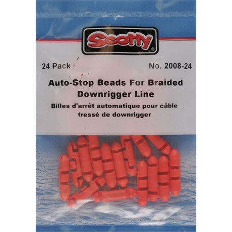 Scotty 2008 Auto Stop Beads 24 pack retail packaging for braided downrigger line