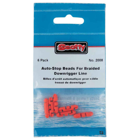 Scotty 2008 Auto Stop Beads 6 pack retail packaging for braided downrigger line