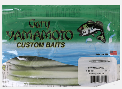 Yamamoto YAM-9B-10-901 Senko Worm 3", 10pk Watermelon White