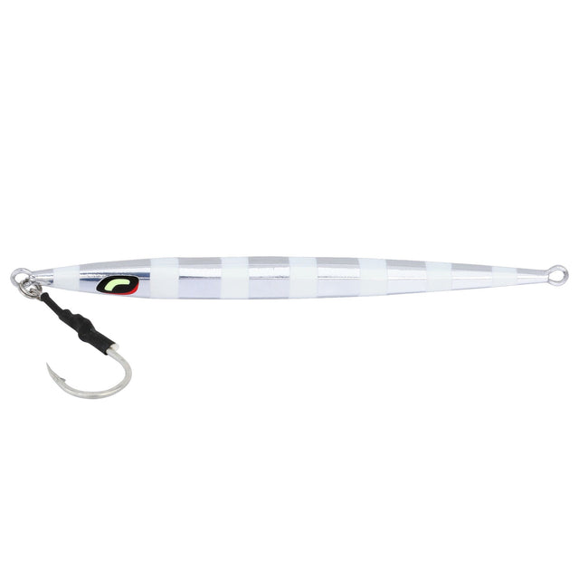 Shimano Butterfly Flat Stick Shimmerfall Jig 210g - Silver Zebra Glow
