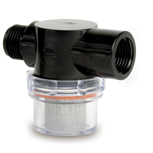 Shurflo by Pentair Twist-On Water Strainer - 1/2" Pipe Inlet - Clear Bowl - TRAPSKI