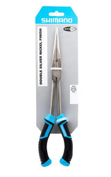 Shimano Brutas Silver Nickel 11" Long Reach Pliers - Black/Cyan