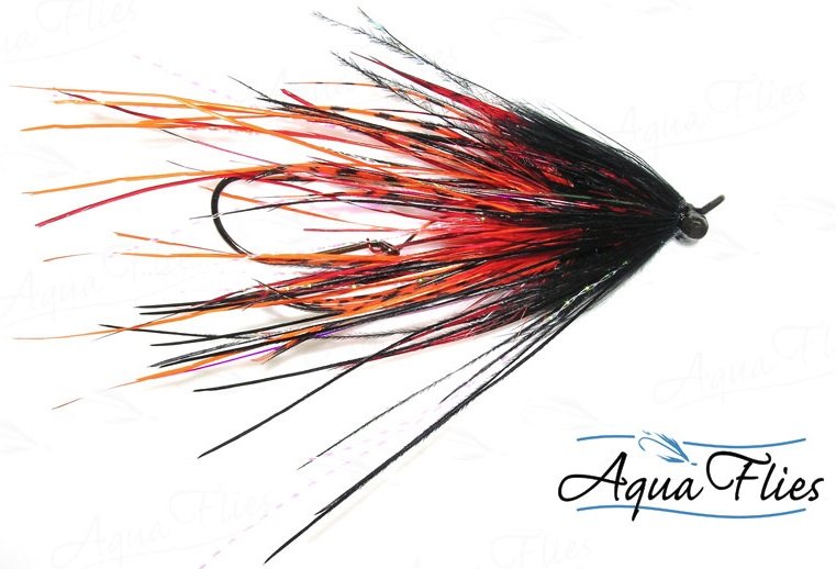 Aqua Flies Stu's Ostrich Mini Intruder - Orange/Black
