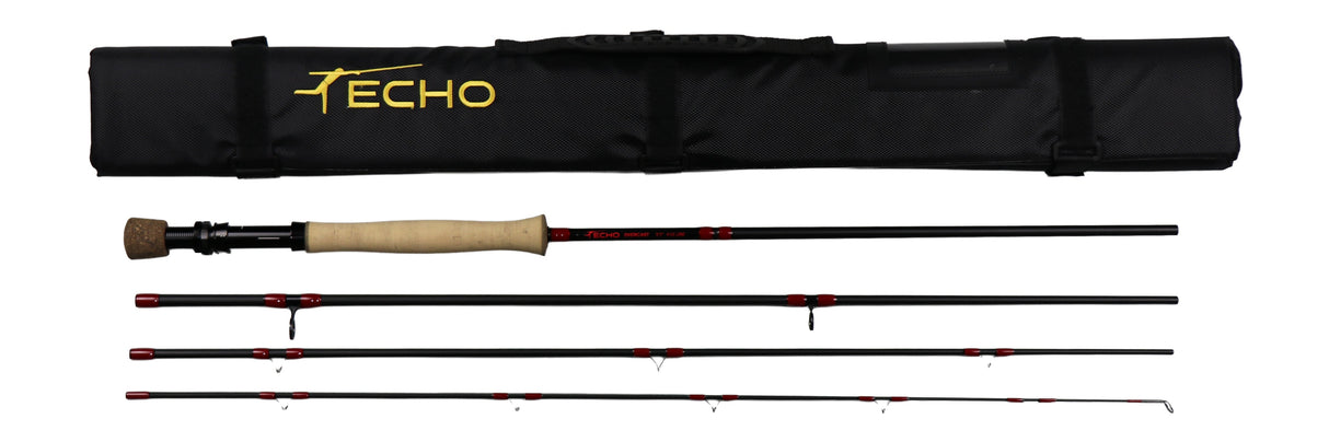 ECHO Overcast Fly Rod - Matte Black/Red