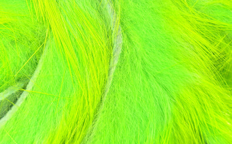 Hareline Two-Toned Rabbit Strips - Chartreuse Tipped Green Chartreuse