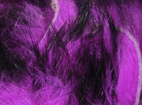 Hareline Two-Toned Rabbit Strips - Black/Fl. Hot Pink