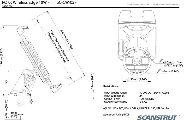 Scanstrut ROKK WIRELESS - EDGE.
